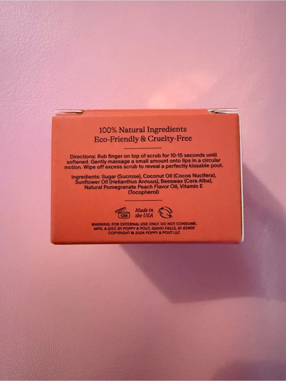 Poppy & Pout Pomegranate Peach Exfoliating Lip Scrub